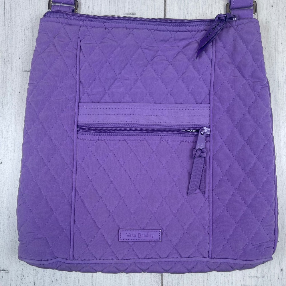 Vera Bradley Crossbody Bag Purple Medium Good Quilted Polyester Hipster